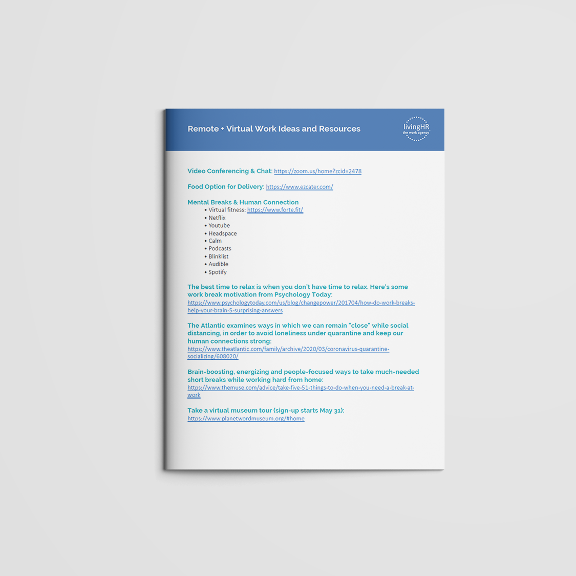 Remote + Virtual Work Ideas and Resources